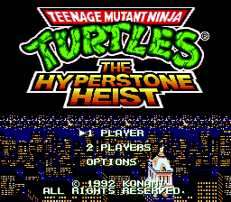 Teenage Mutant Ninja Turtles - The Hyperstone Heist (USA) Title Screen
